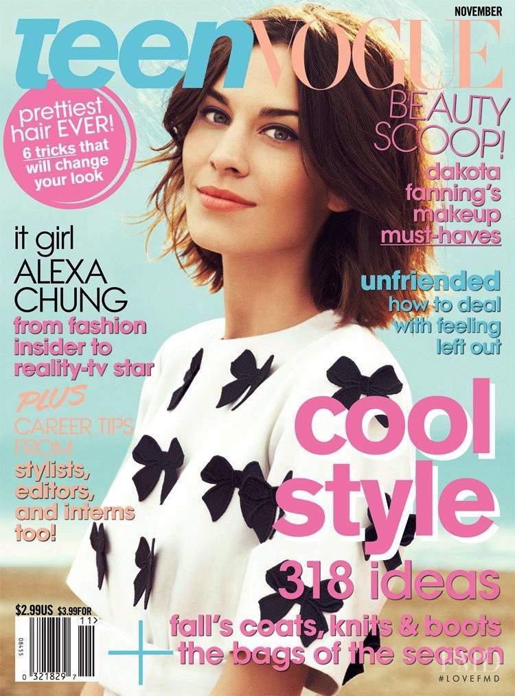 Alexa Chung featured on the Teen Vogue USA cover from November 2011