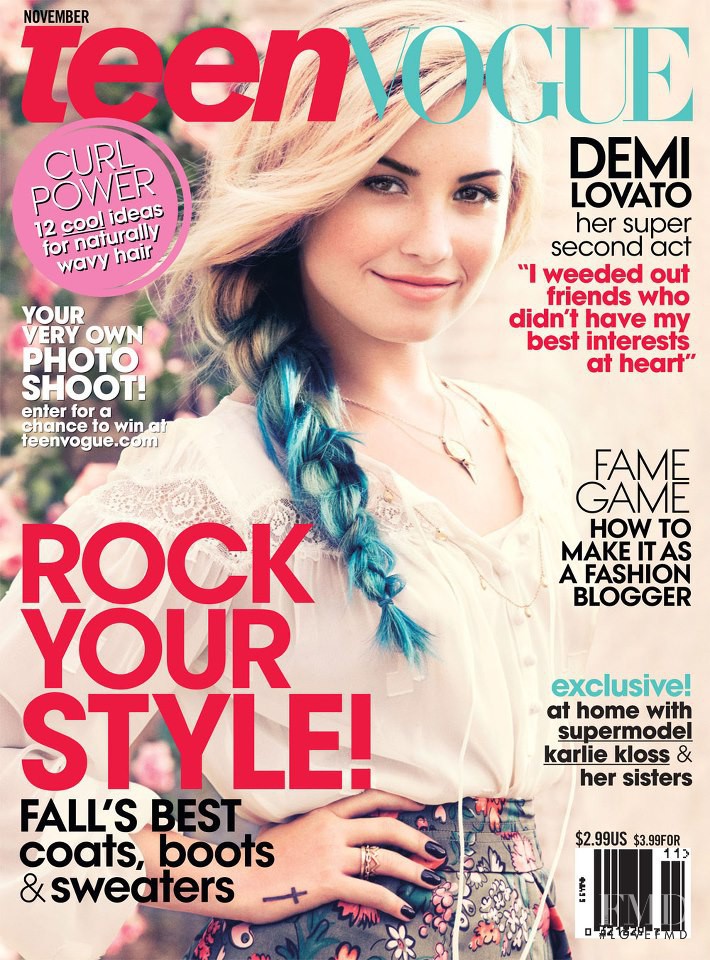 Demi Lovato featured on the Teen Vogue USA cover from November 2012