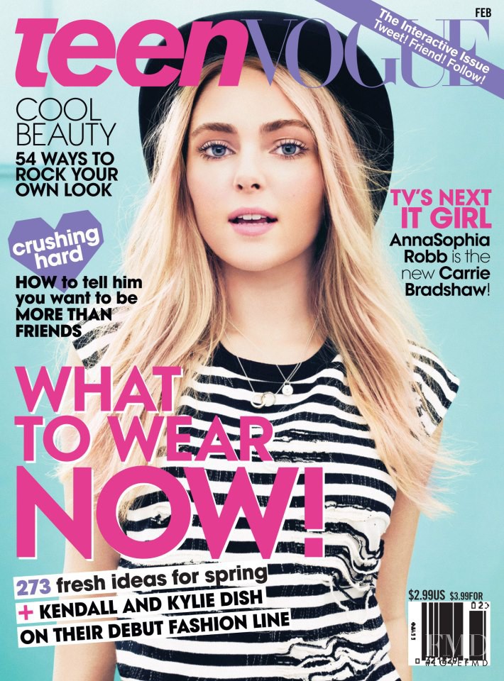 AnnaSophia Robb featured on the Teen Vogue USA cover from February 2013