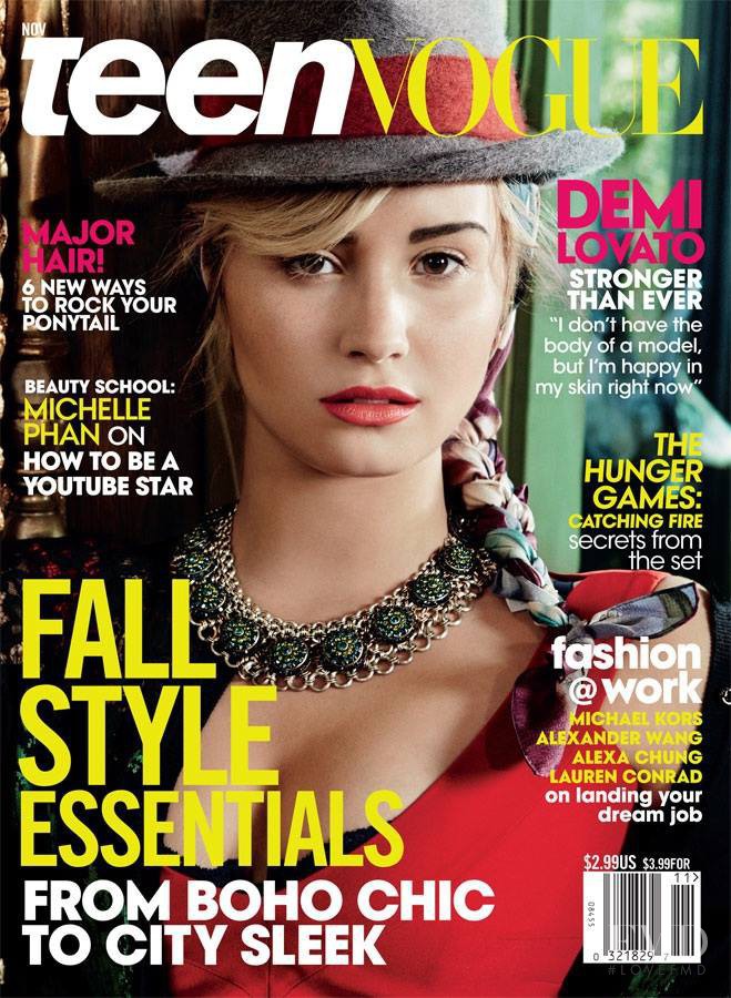 Demi Lovato featured on the Teen Vogue USA cover from November 2013