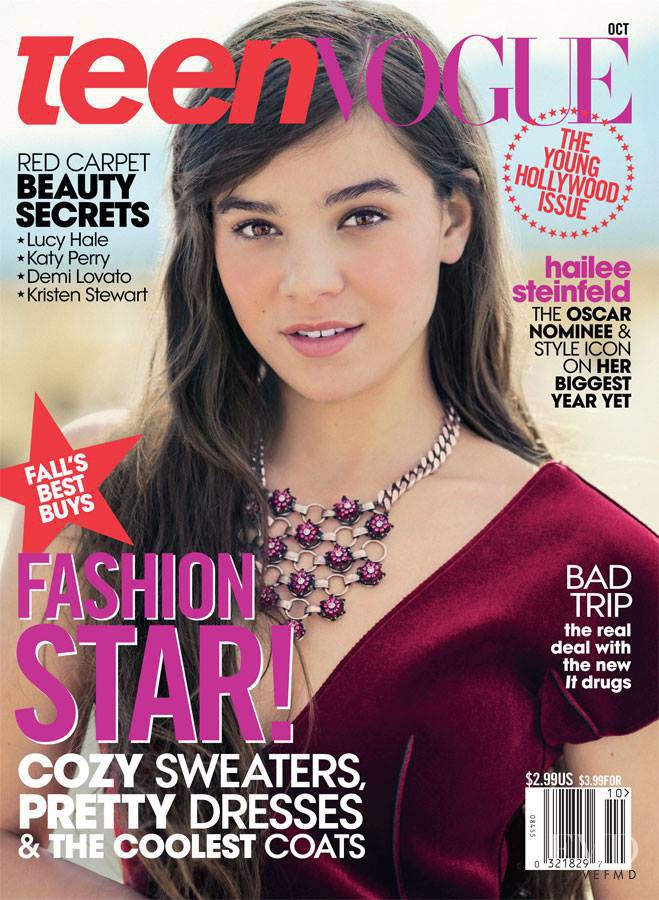 Cover with Hailee Steinfeld October 2013 of US based magazine Teen Vogue US...
