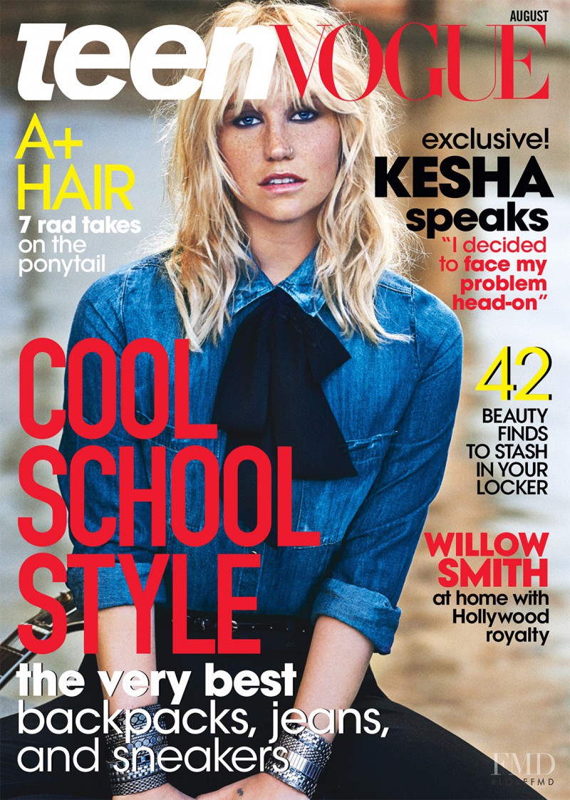 Kesha featured on the Teen Vogue USA cover from August 2014