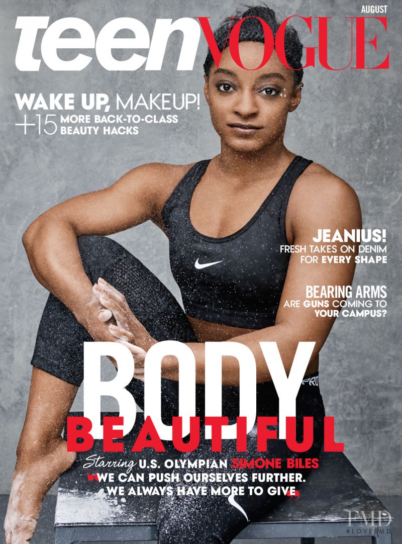 Simone Biles featured on the Teen Vogue USA cover from August 2016
