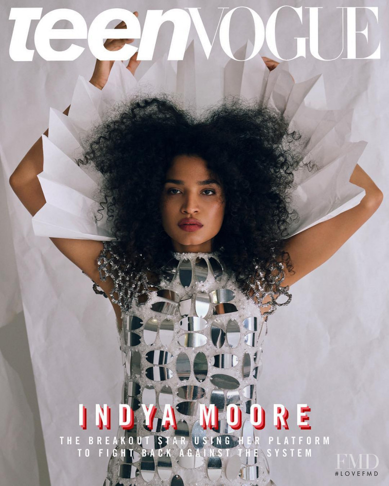 Indya Moore featured on the Teen Vogue USA cover from February 2019
