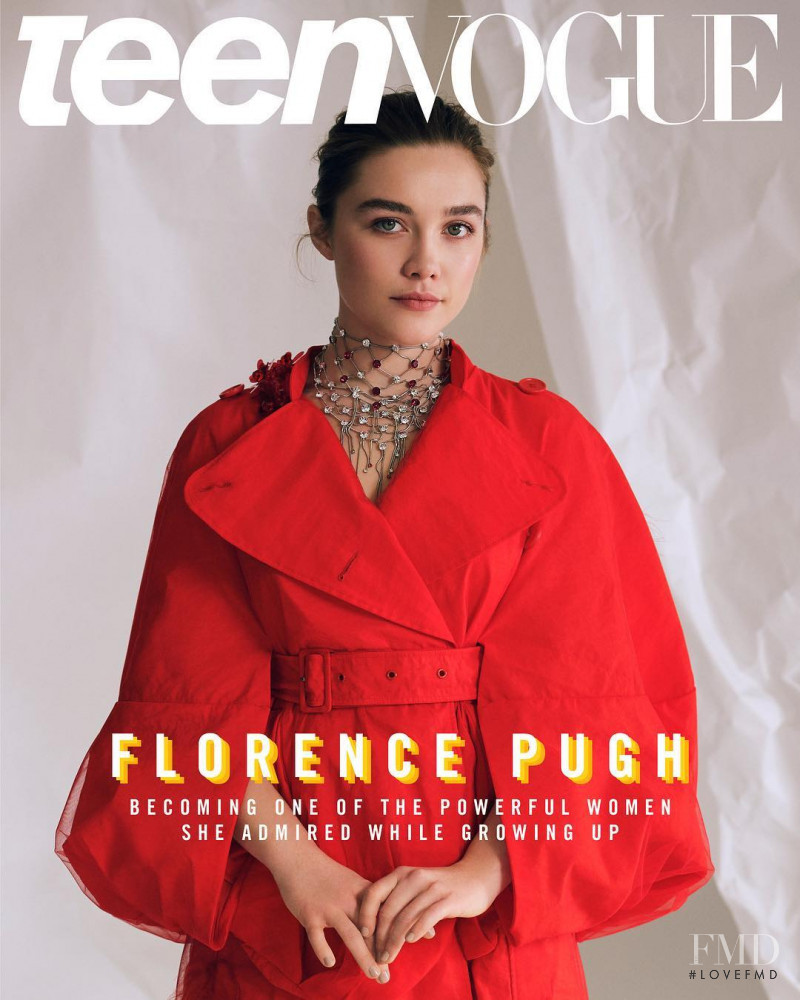 Florence Pugh featured on the Teen Vogue USA cover from February 2019