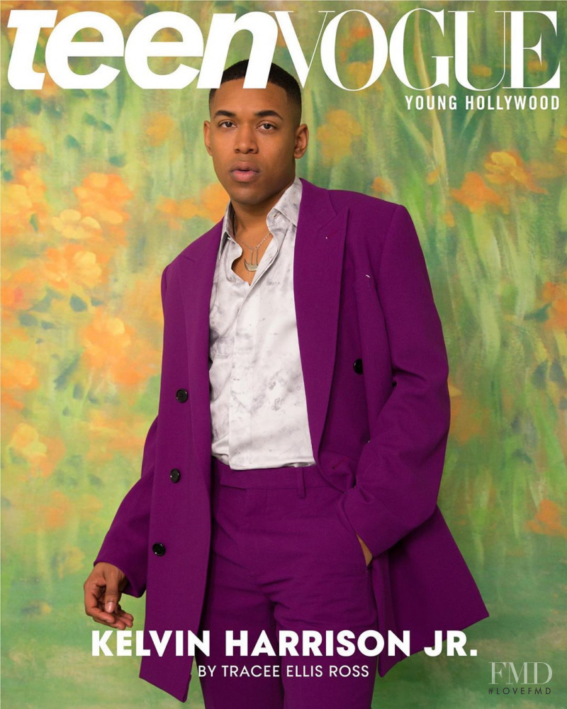 Kelvin Harrison Jr. featured on the Teen Vogue USA cover from February 2020
