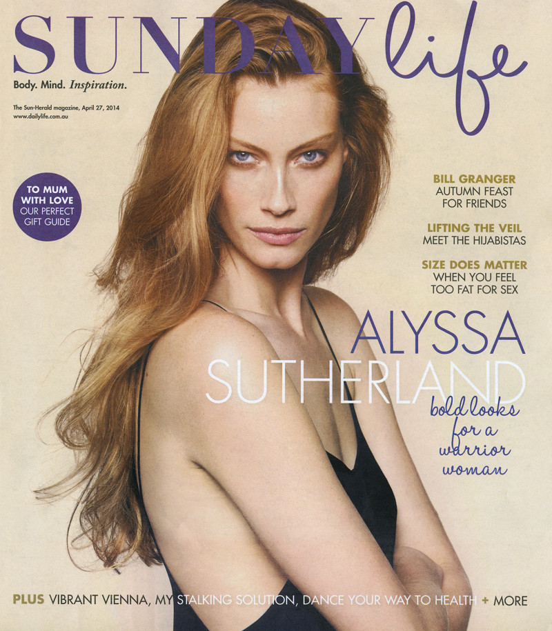Alyssa Sutherland featured on the Sunday Life cover from April 2014