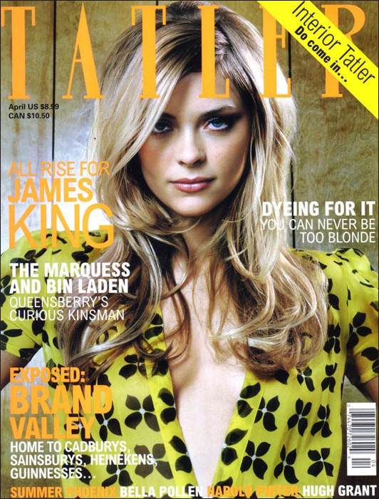 James Jaime King featured on the Tatler UK cover from April 2002