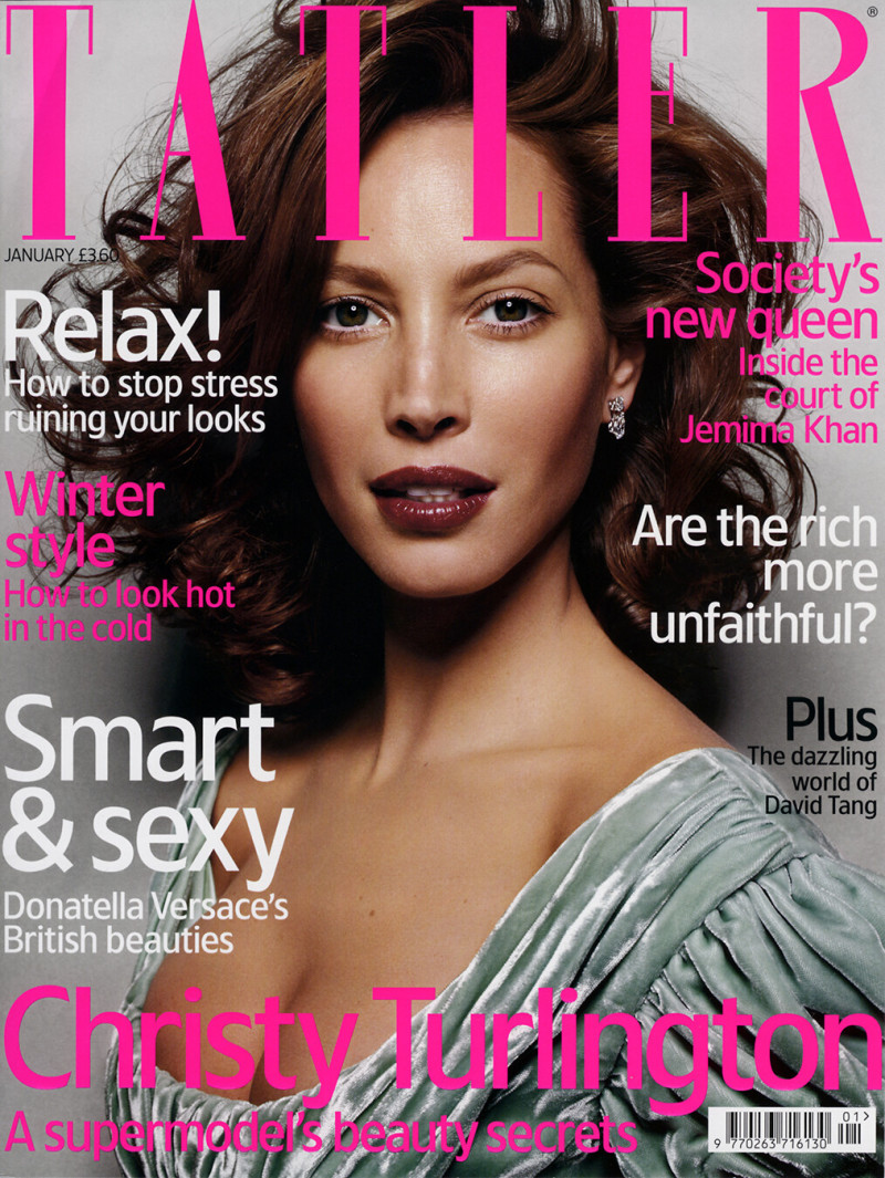 Christy Turlington featured on the Tatler UK cover from January 2007