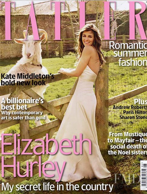 Elizabeth Hurley featured on the Tatler UK cover from June 2009