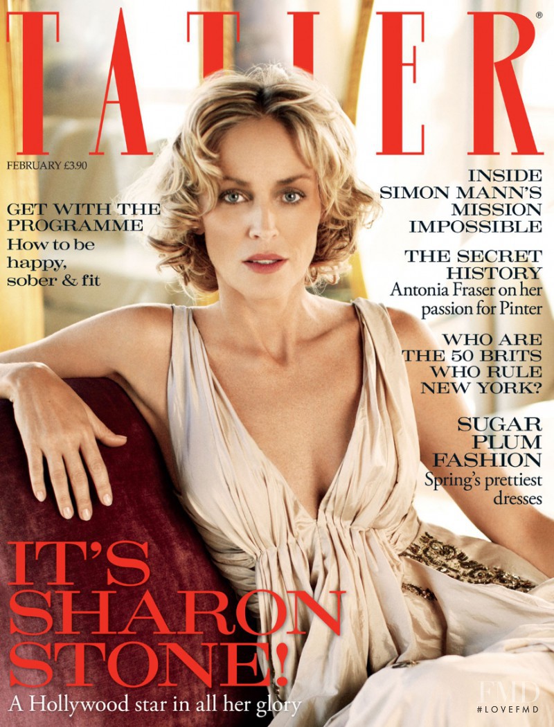 Sharon Stone featured on the Tatler UK cover from February 2010