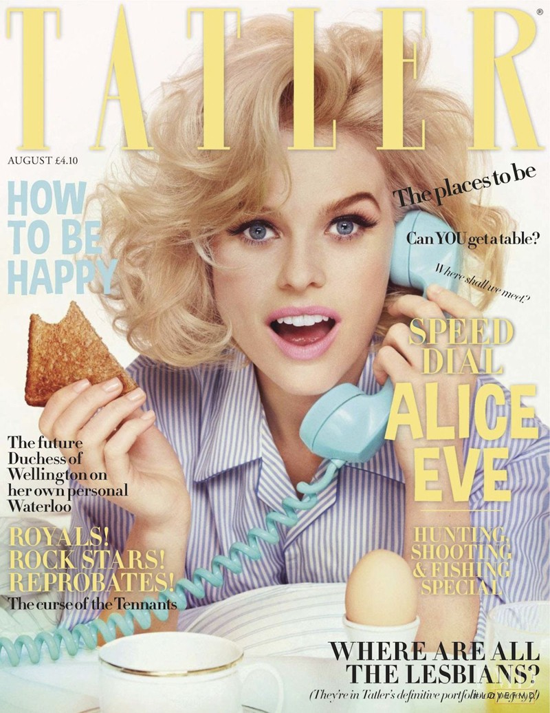 Alice Eve featured on the Tatler UK cover from August 2012