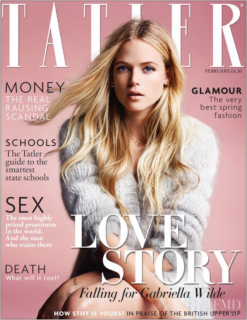 Gabriella Wilde featured on the Tatler UK cover from February 2014