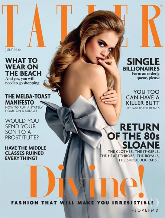 Charlie Newman featured on the Tatler UK cover from July 2014