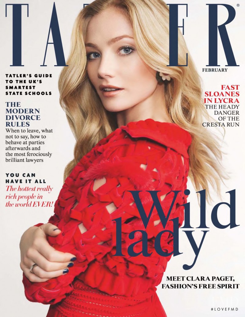 Clara Paget featured on the Tatler UK cover from February 2016