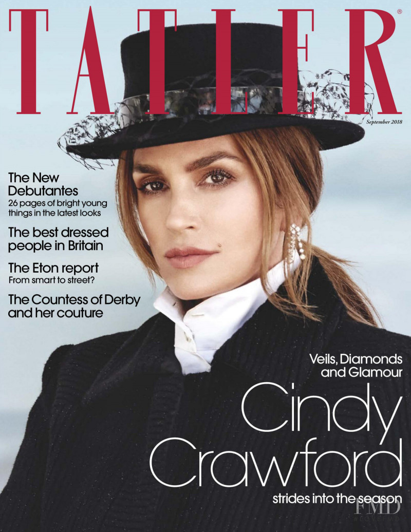 Cindy Crawford featured on the Tatler UK cover from September 2018