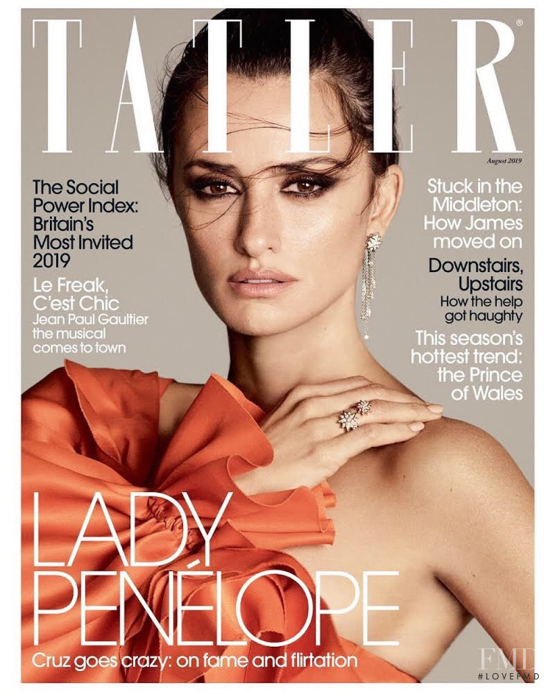 Penelope Cruz featured on the Tatler UK cover from August 2019