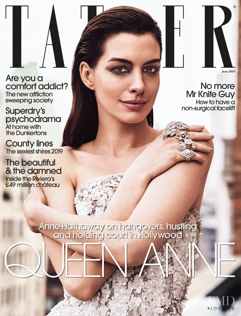 Anne Hathaway featured on the Tatler UK cover from June 2019