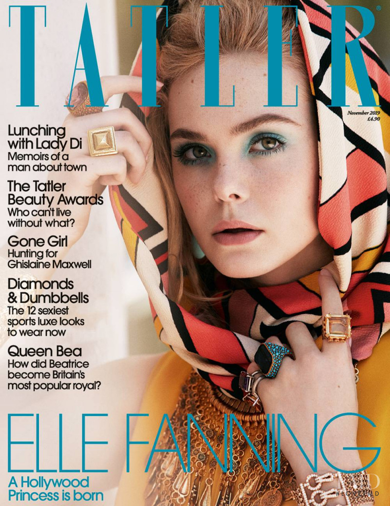 Elle Fanning featured on the Tatler UK cover from November 2019