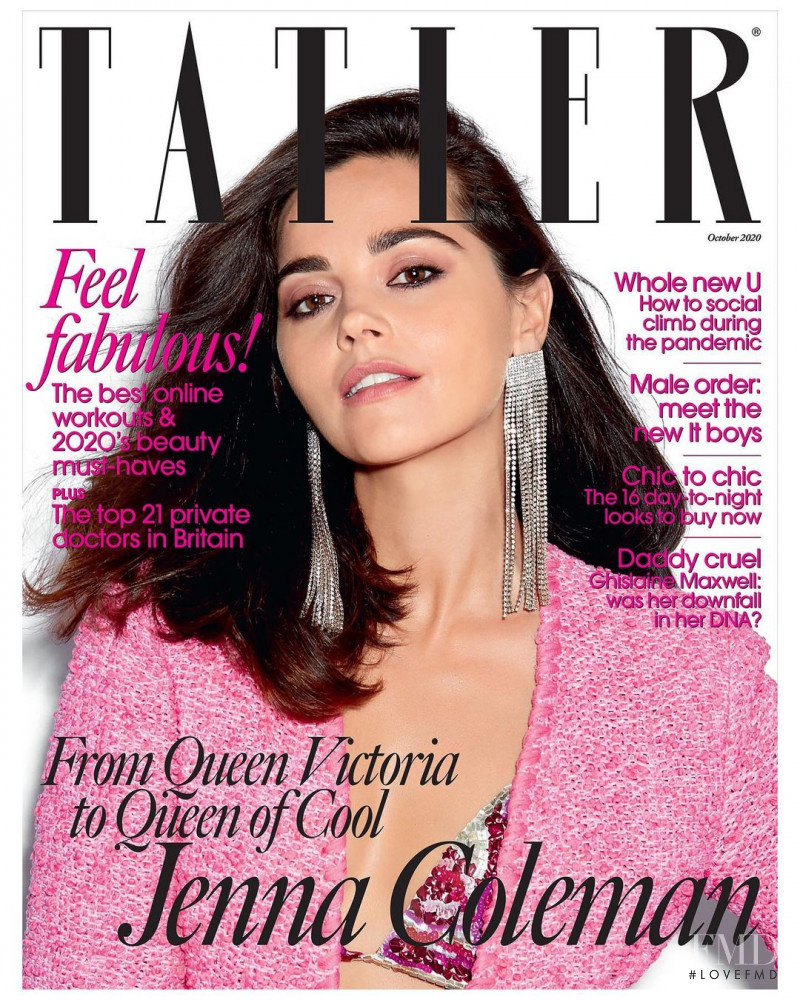 Jenna Coleman featured on the Tatler UK cover from October 2020
