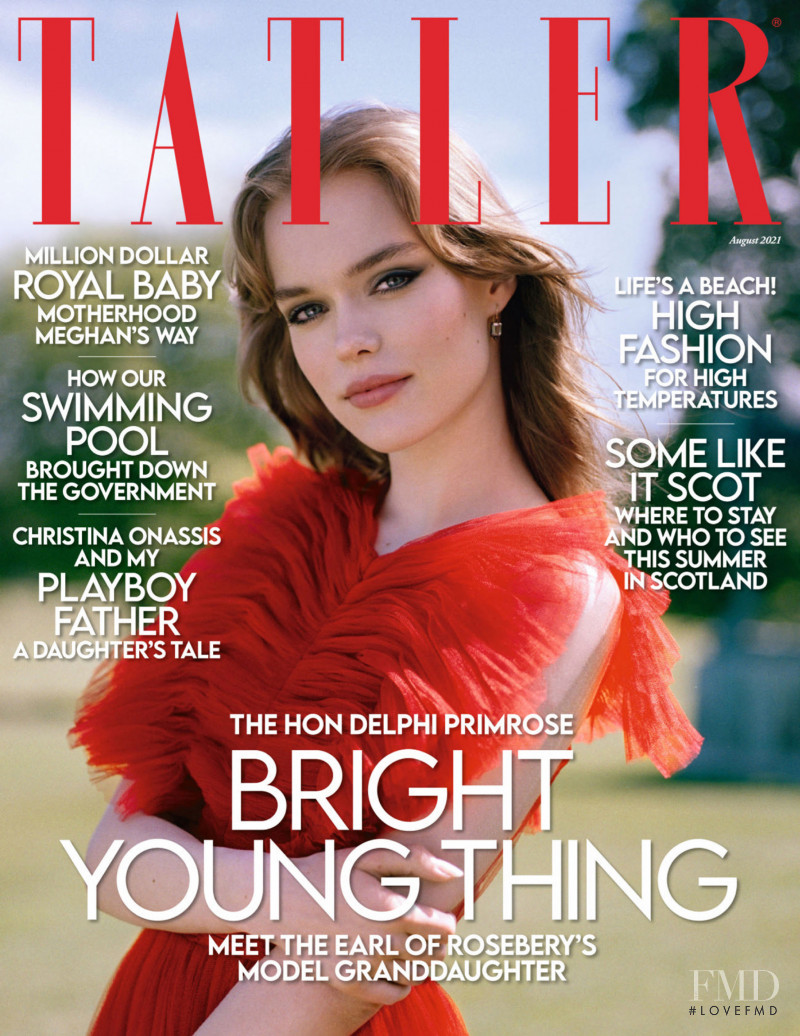 Delphi Primrose featured on the Tatler UK cover from August 2021