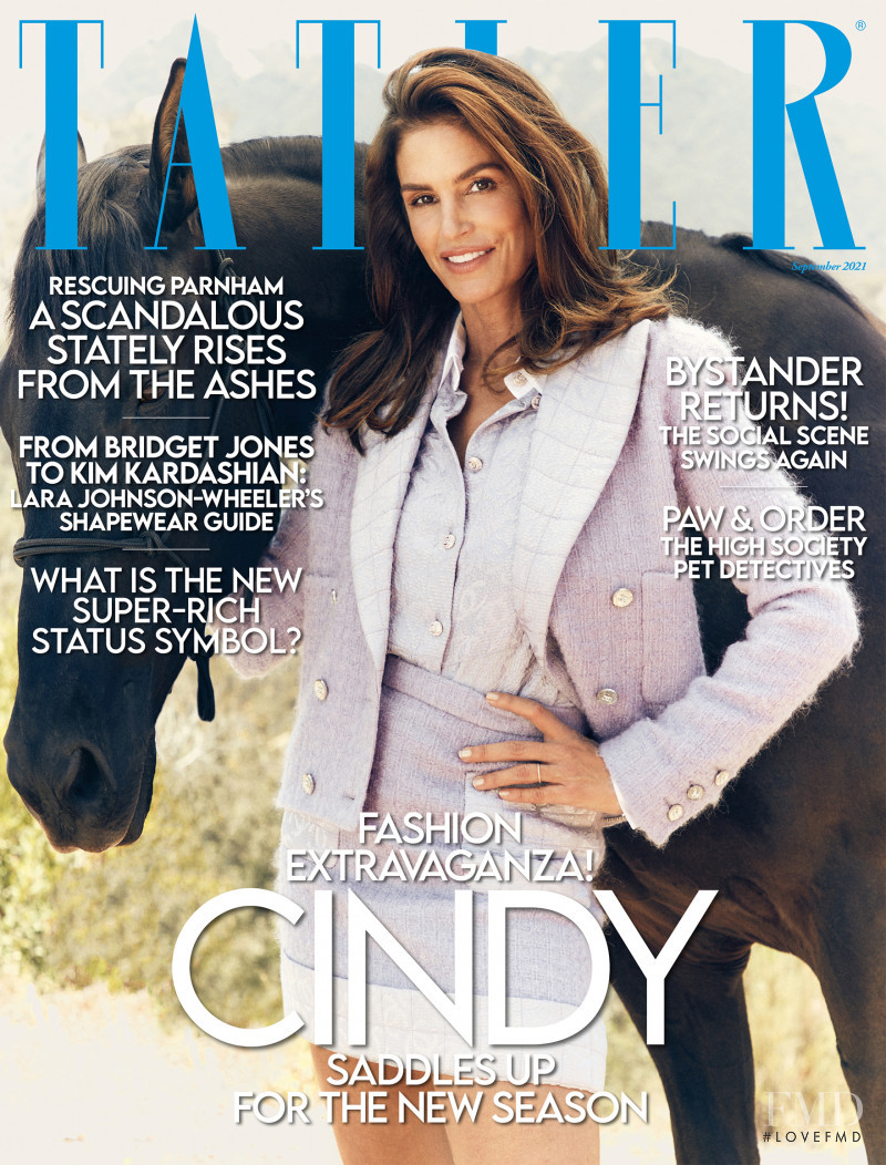 Cindy Crawford featured on the Tatler UK cover from September 2021