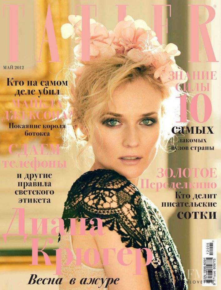 Diane Heidkruger featured on the Tatler Russia cover from May 2012