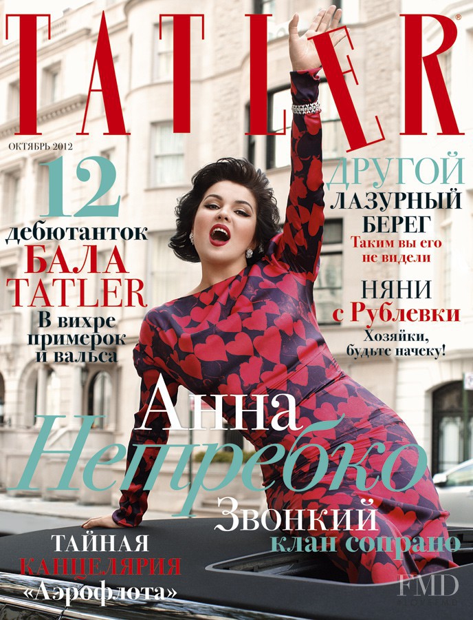 Anna Netrebko featured on the Tatler Russia cover from October 2012