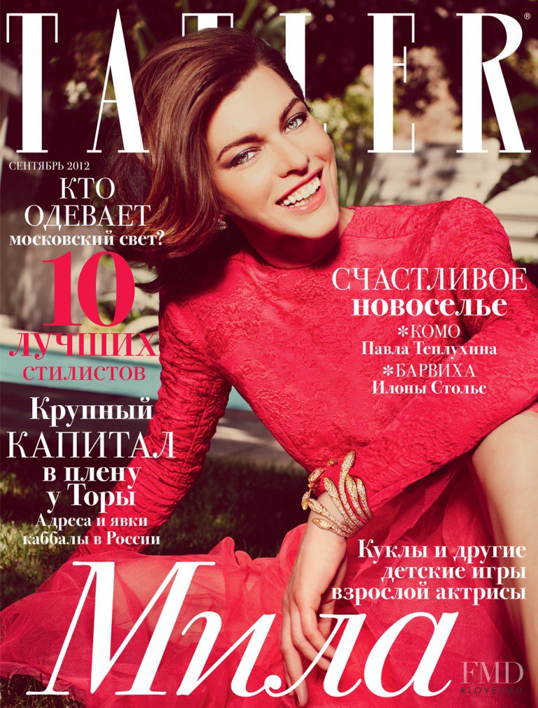 Milla Jovovich featured on the Tatler Russia cover from September 2012