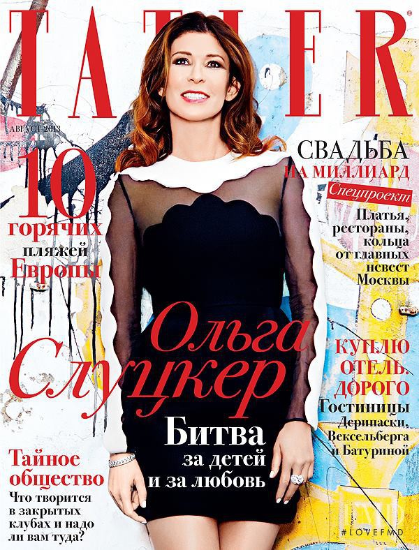 Olga Slutsker featured on the Tatler Russia cover from August 2013