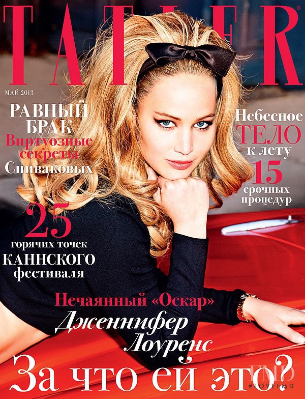 Jennifer Lawrence featured on the Tatler Russia cover from May 2013