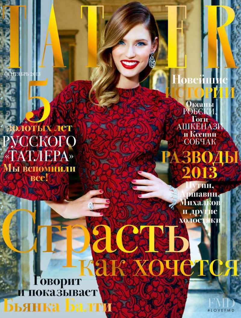 Bianca Balti featured on the Tatler Russia cover from September 2013