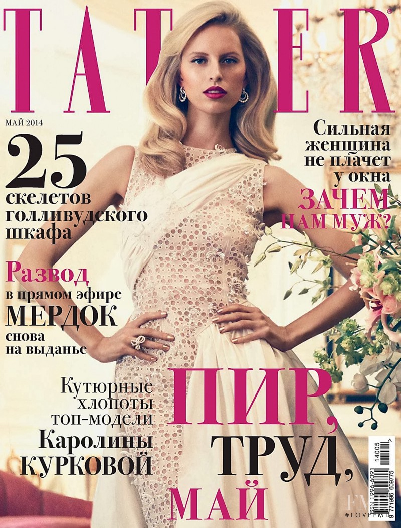 Karolina Kurkova featured on the Tatler Russia cover from May 2014