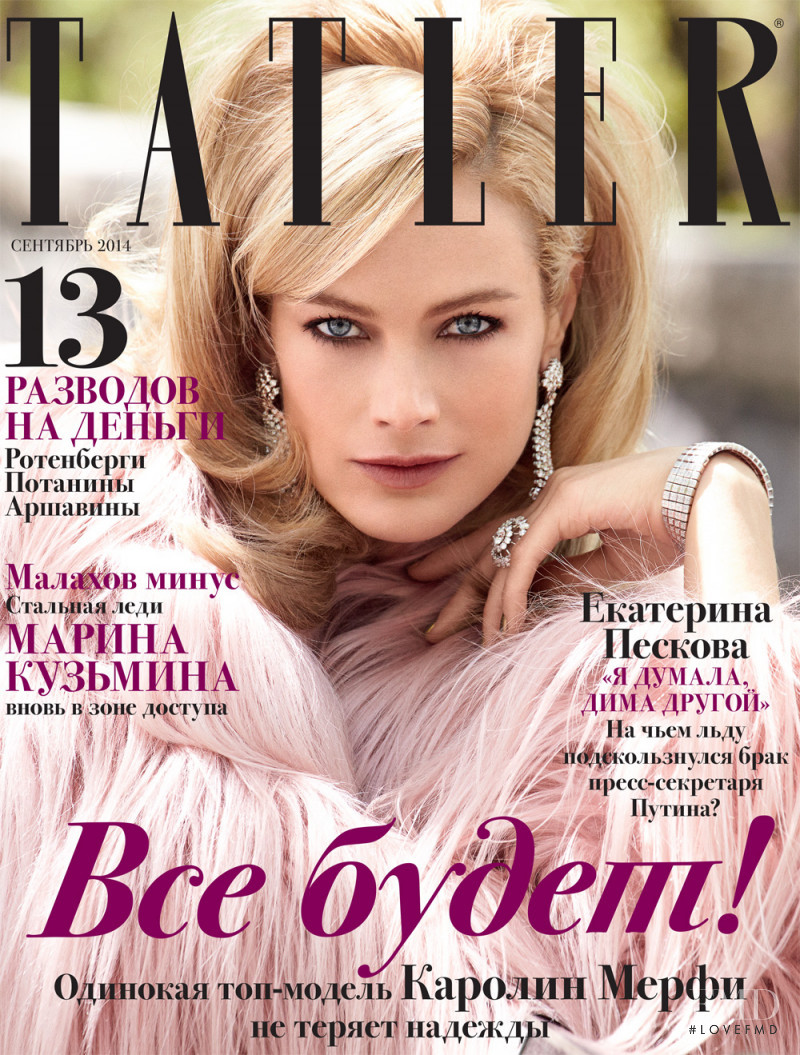 Carolyn Murphy featured on the Tatler Russia cover from September 2014