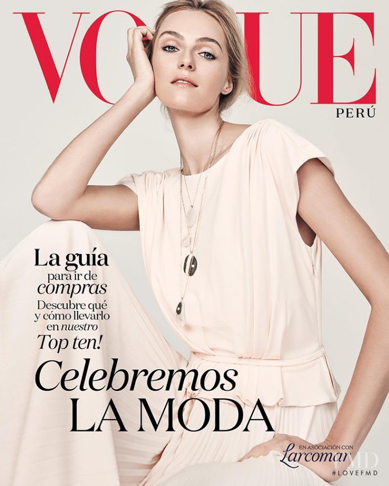 Valentina Zelyaeva featured on the Vogue Perú cover from November 2016