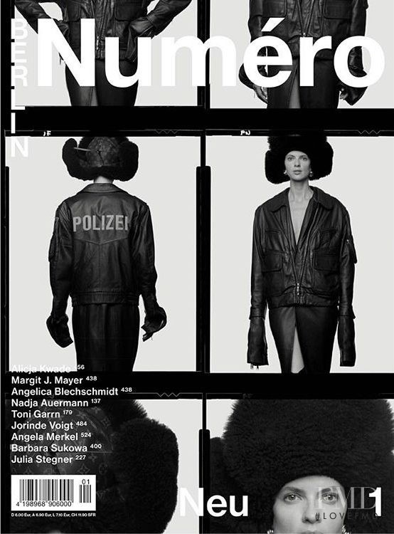 Julia Stegner featured on the Numéro Berlin cover from January 2017