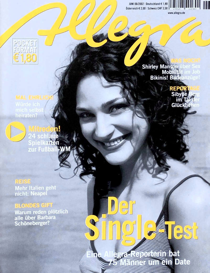 Christele Cervelle featured on the Allegra cover from June 2002