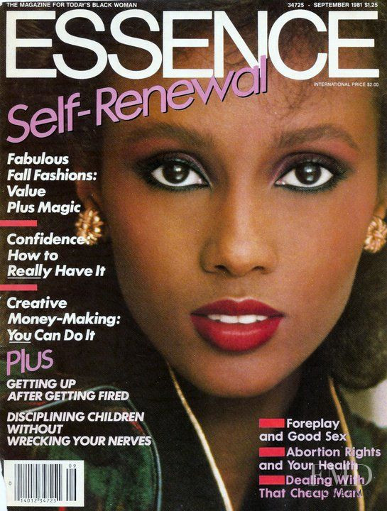 Iman Abdulmajid featured on the Essence cover from September 1981