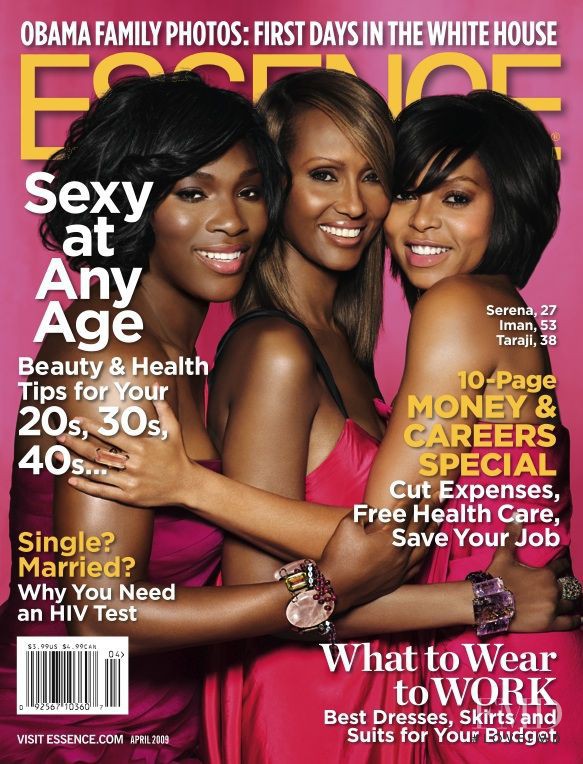Iman Abdulmajid featured on the Essence cover from April 2009