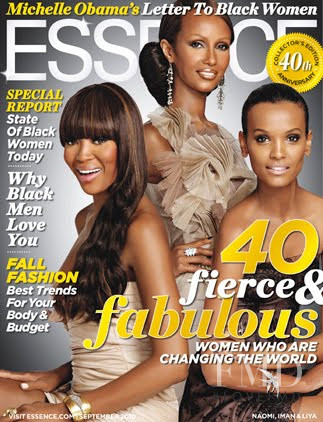 Naomi Campbell, Liya Kebede, Iman Abdulmajid featured on the Essence cover from September 2010