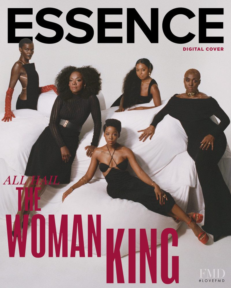 Sheila Atim, Viola Davis, Adrienne Warren, Thuso Mbedu, Lashana Lynch featured on the Essence cover from September 2022
