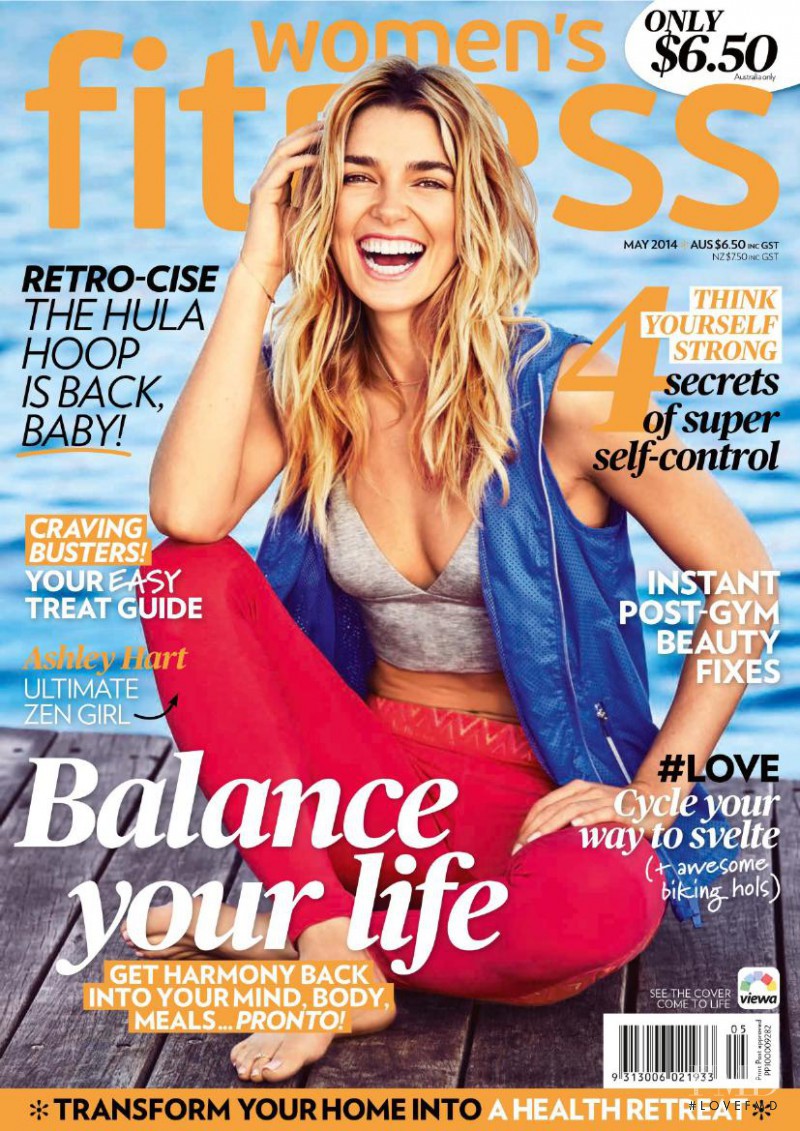 Ashley Hart (I) featured on the Women\'s Fitness Australia cover from May 2014