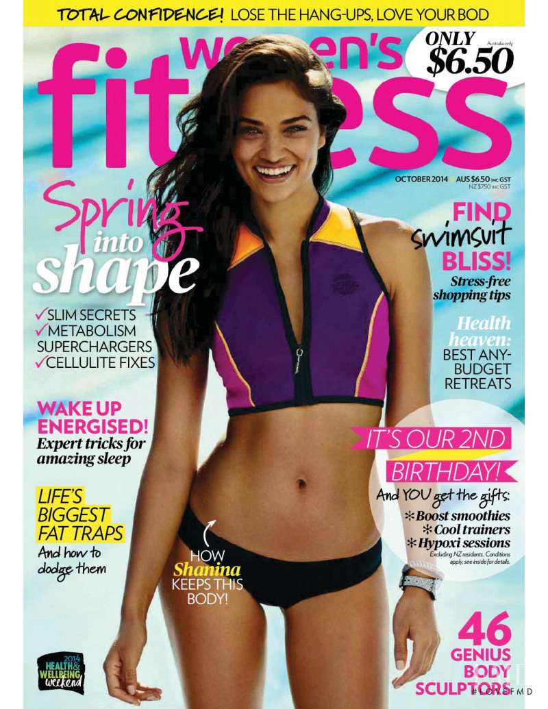 Shanina Shaik featured on the Women\'s Fitness Australia cover from October 2014