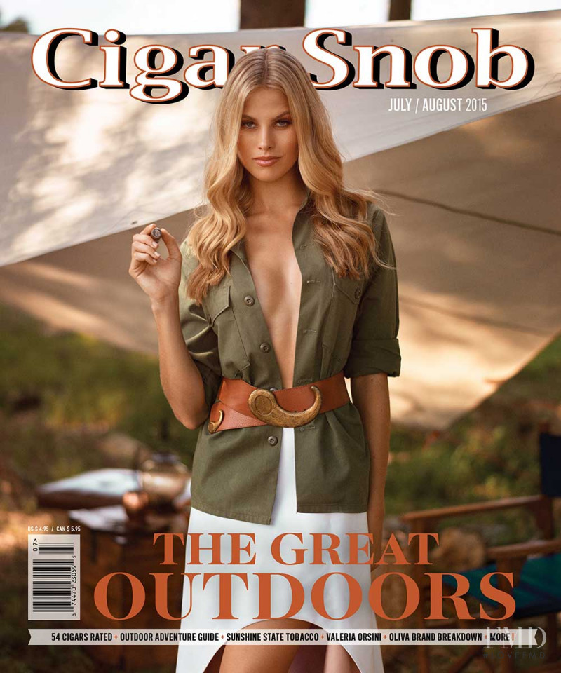 Natalie Jayne Roser featured on the Cigar Snob cover from July 2015