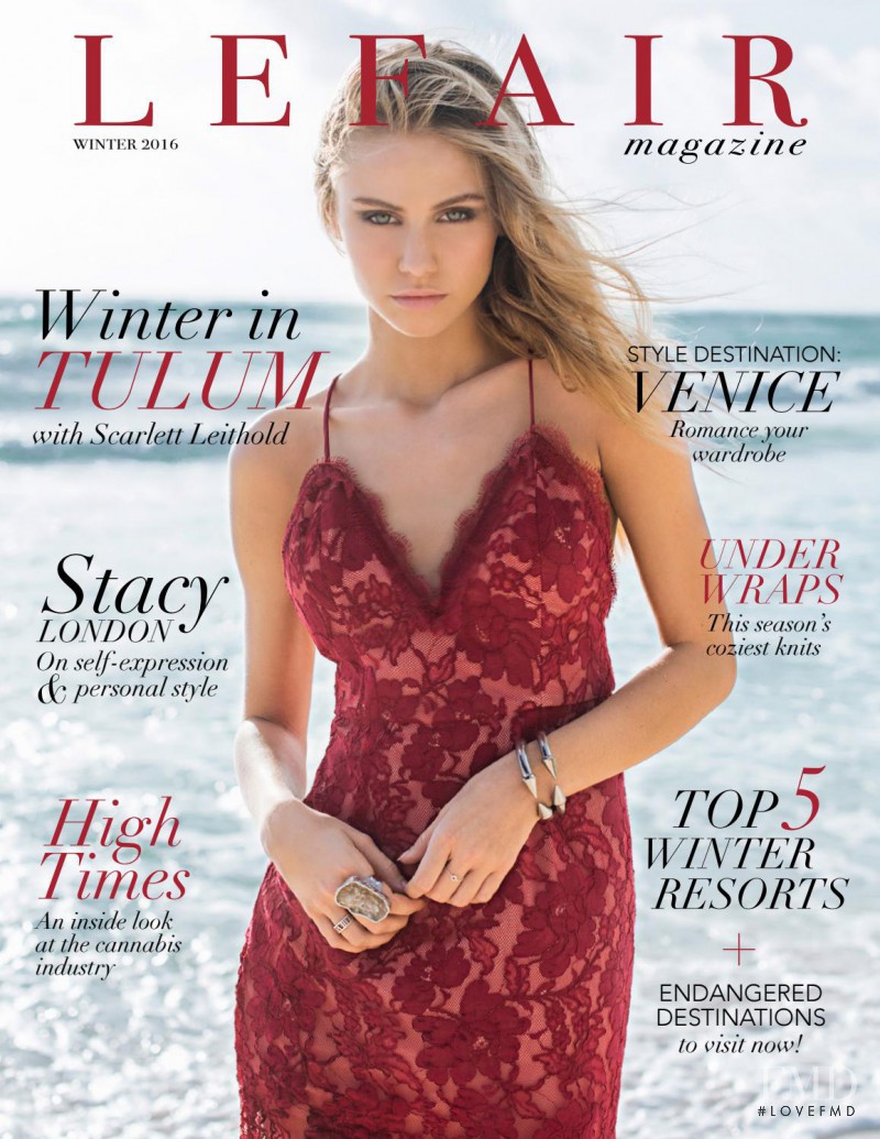 Scarlett Leithold featured on the Lefair Magazine cover from December 2016
