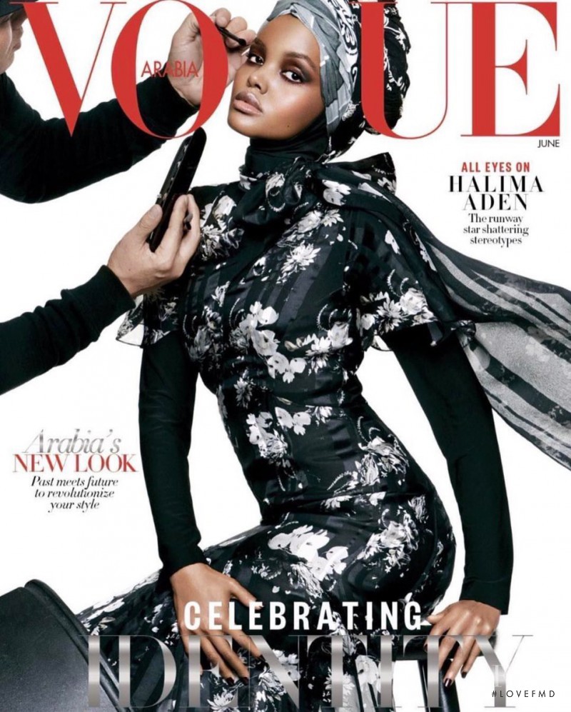 Halima Aden featured on the Vogue Arabia cover from June 2017