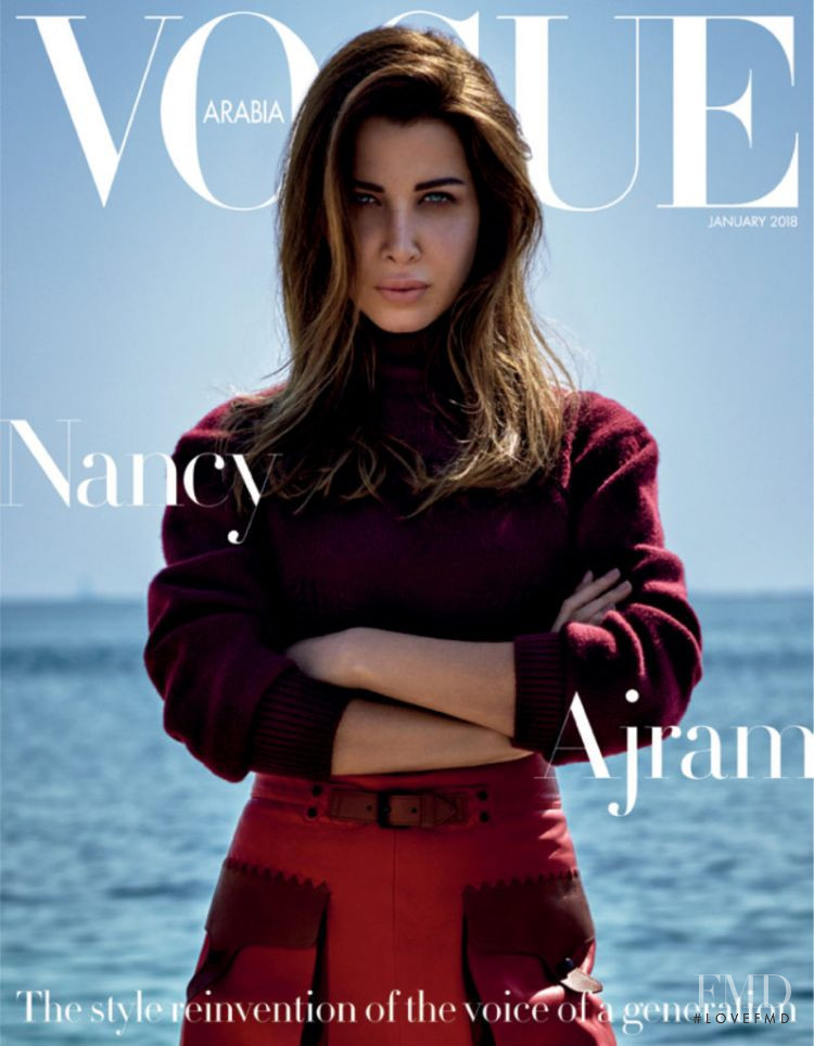 Nancy Ajram featured on the Vogue Arabia cover from January 2018