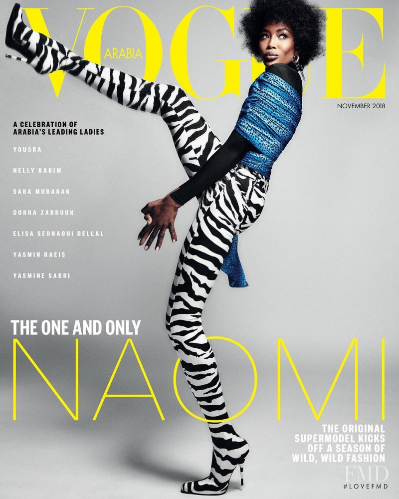 Naomi Campbell featured on the Vogue Arabia cover from November 2018