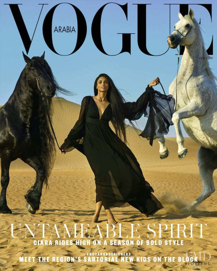 Ciara featured on the Vogue Arabia cover from February 2019