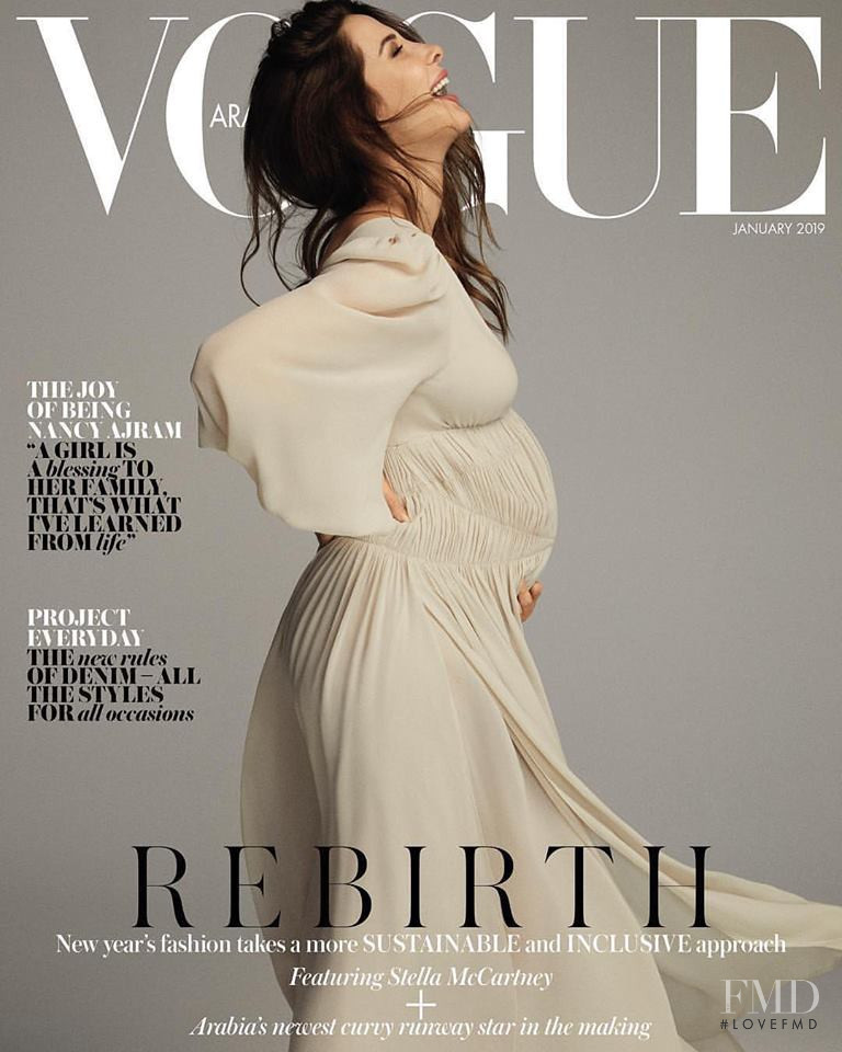 Nancy Ajram featured on the Vogue Arabia cover from January 2019